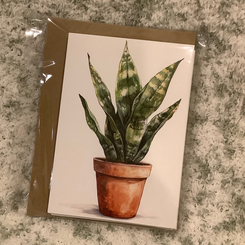 Green Plants Watercolor Variety Note Cards Set of Six NWT 4.25x5.5” - Picture 12 of 13